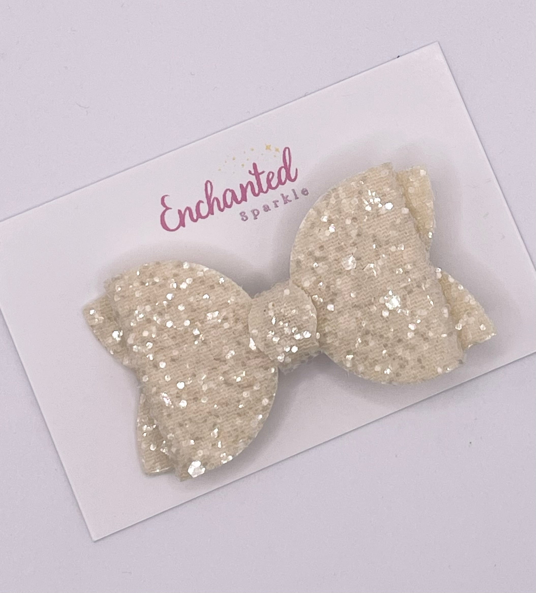 Vanilla Glitter - 2.5" Hair Bow Clip