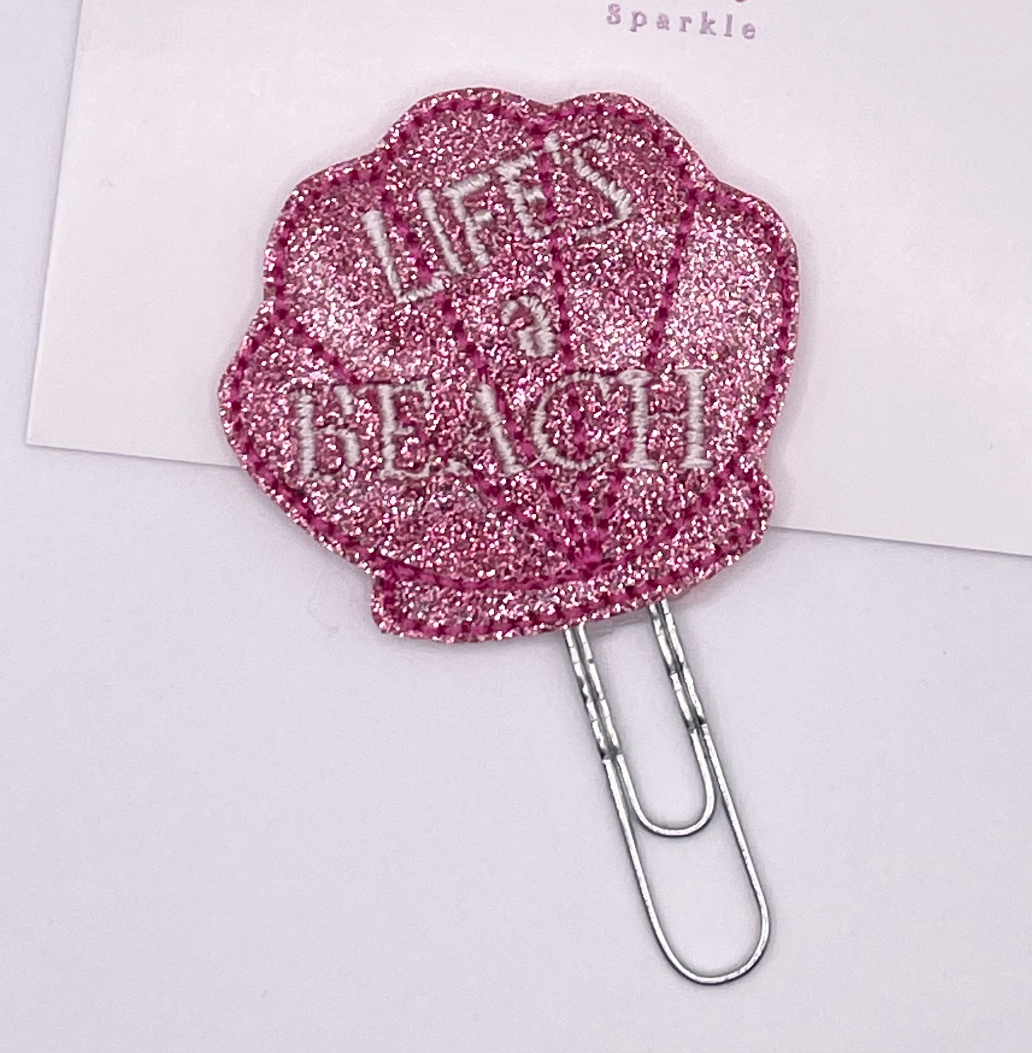 Life's a Beach Shell Feltie Paper Clip Book Mark