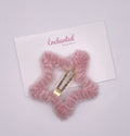 Pink Star Furry Hair Clip