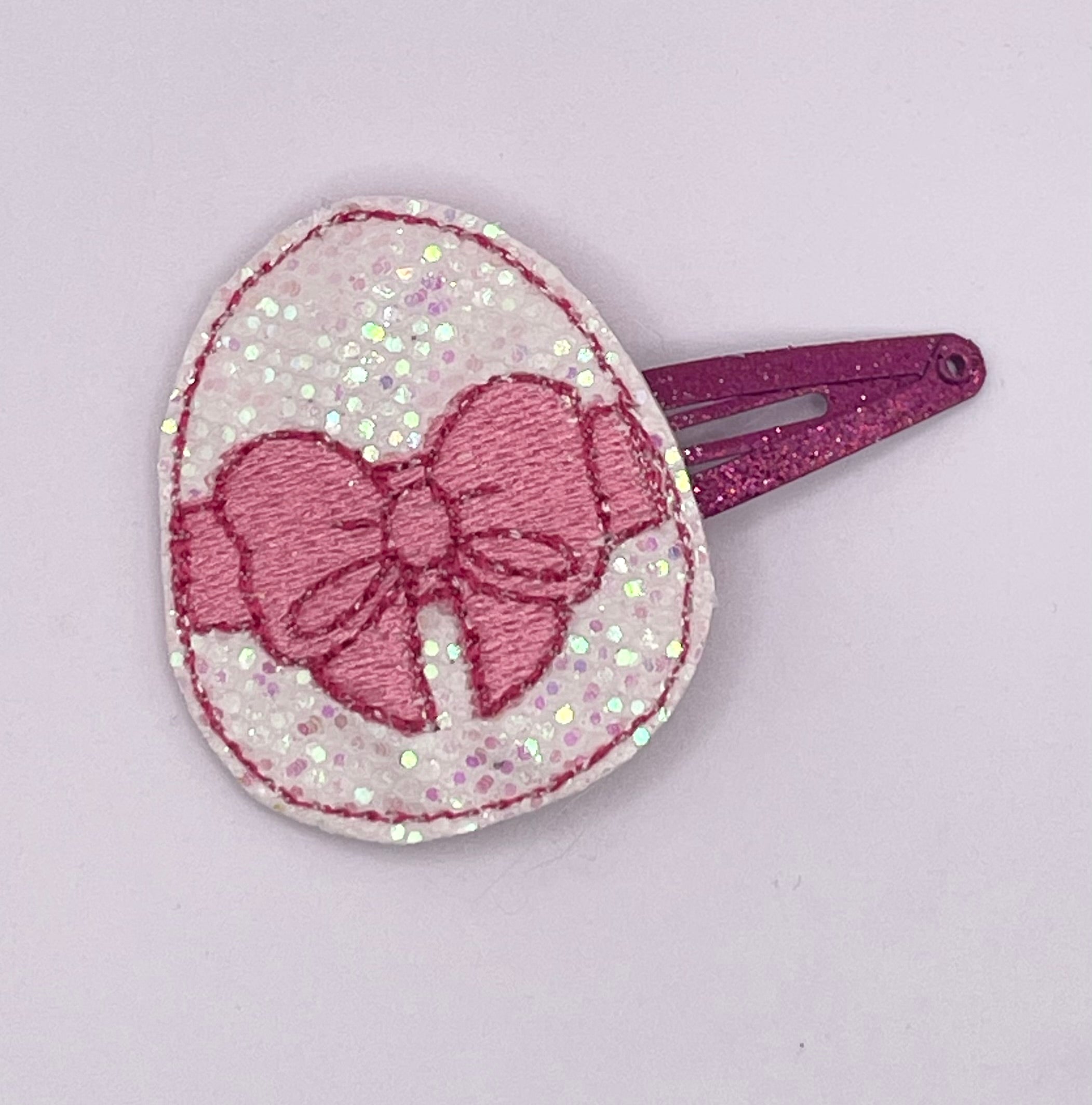 Bow Easter Egg Feltie Snap Clip