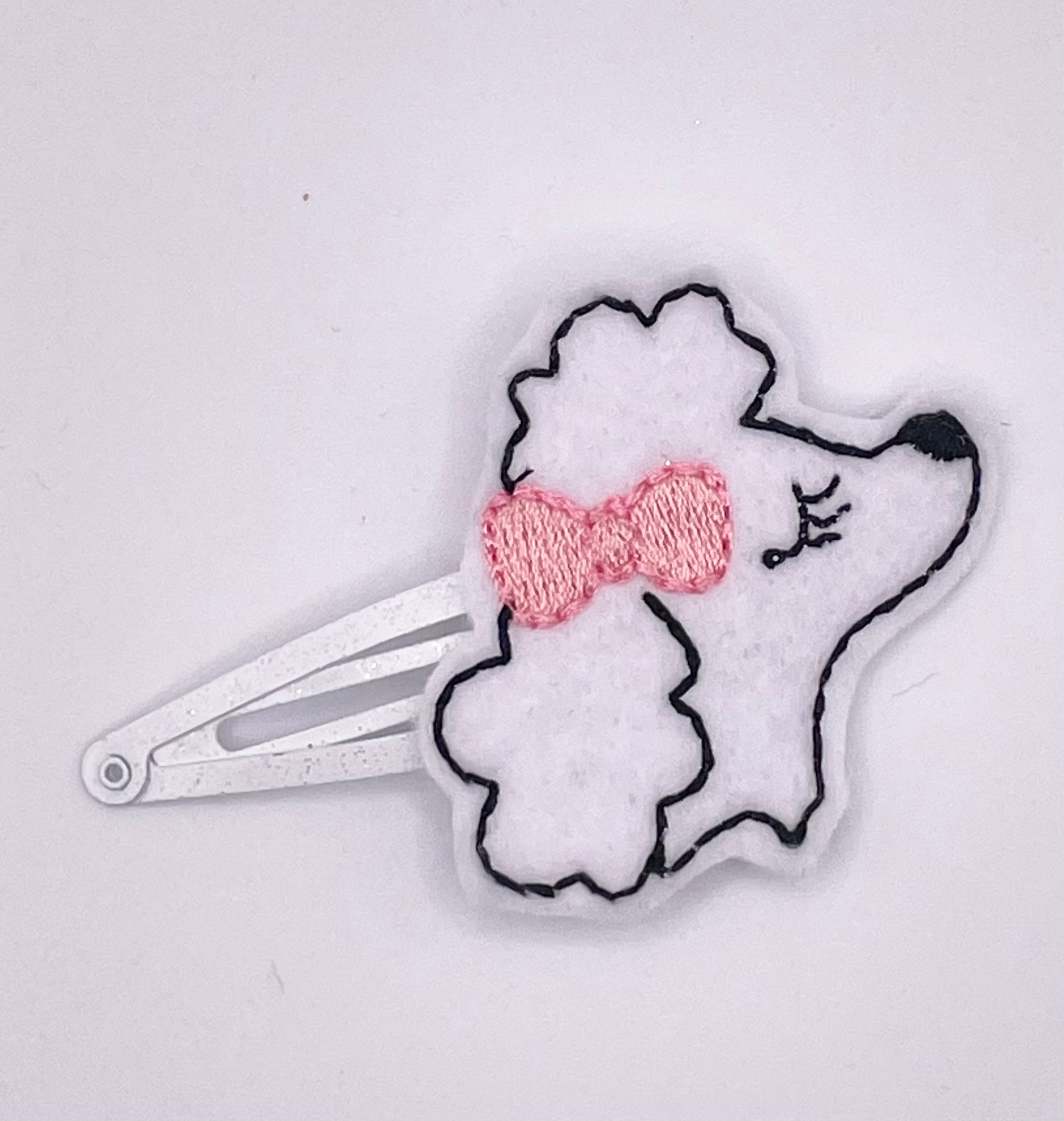 Poodle Feltie Snap Clip
