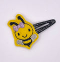 Bee Bow Feltie Snap Clip