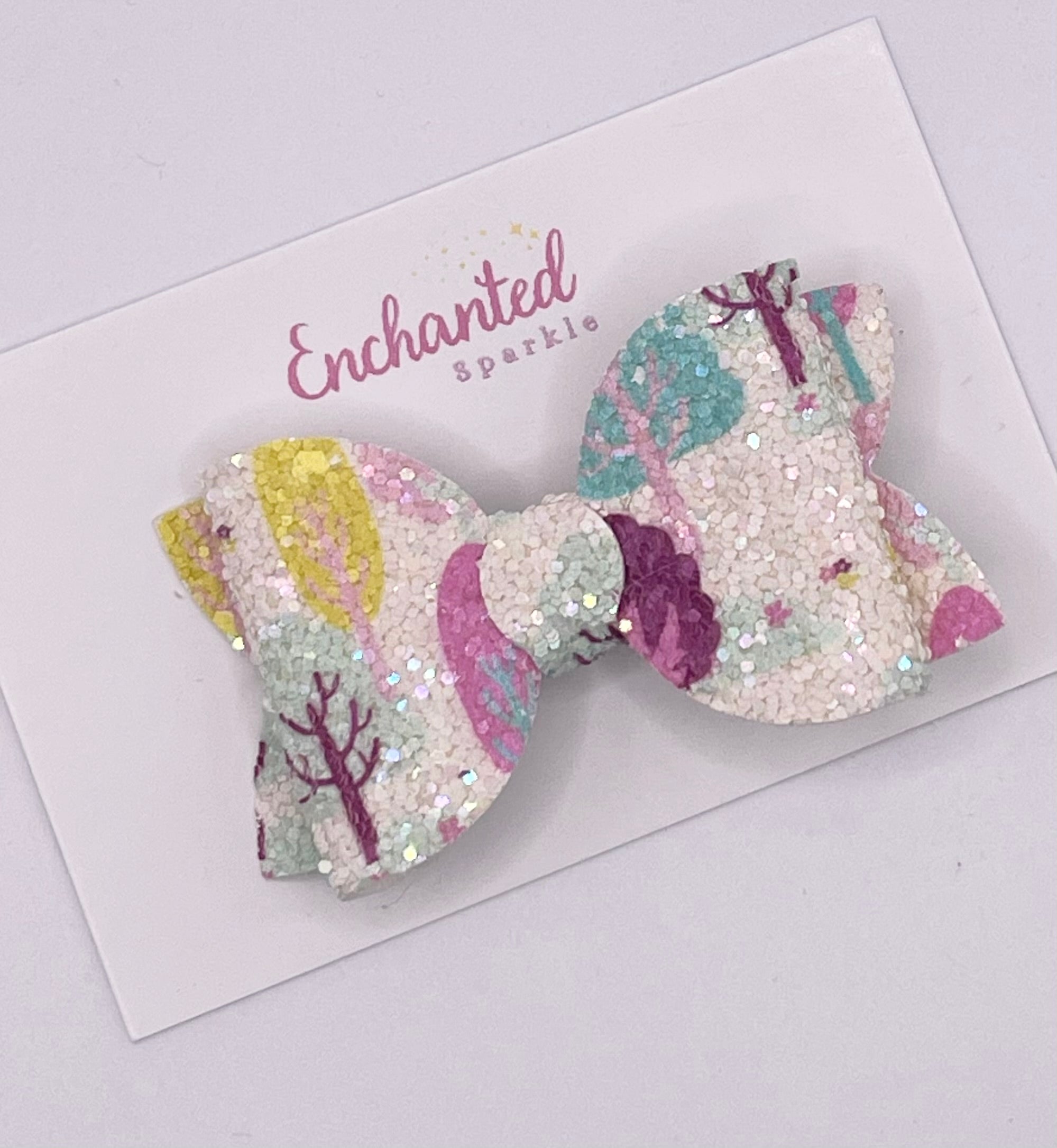Trees glitter - 2.5" Hair Bow Clip