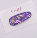 Purple shooting star - Embroidered Snap Clip