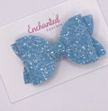 Light Blue Glitter - 2.5" Hair Bow Clip