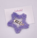 Purple Star Furry Hair Clip
