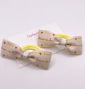 Love Script Ribbon Tux Bow Hair bobble Pair