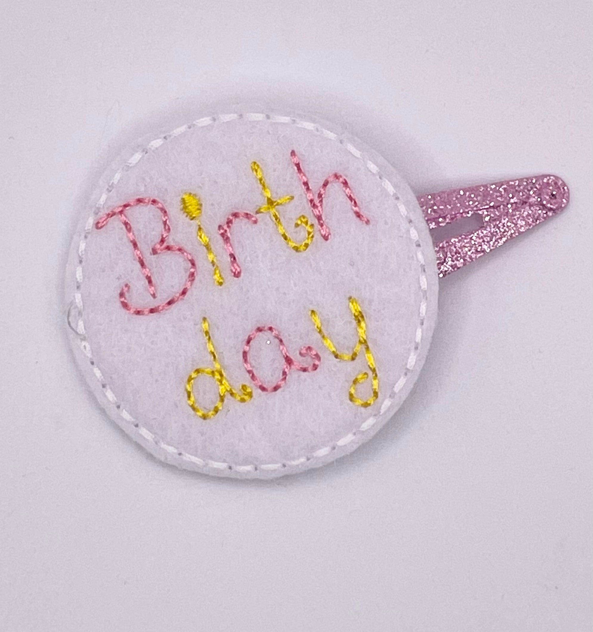 Birthday Circle Feltie Snap Clip