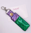 Purple/ Green Scales Lip balm Holder Key Fob (Copy)