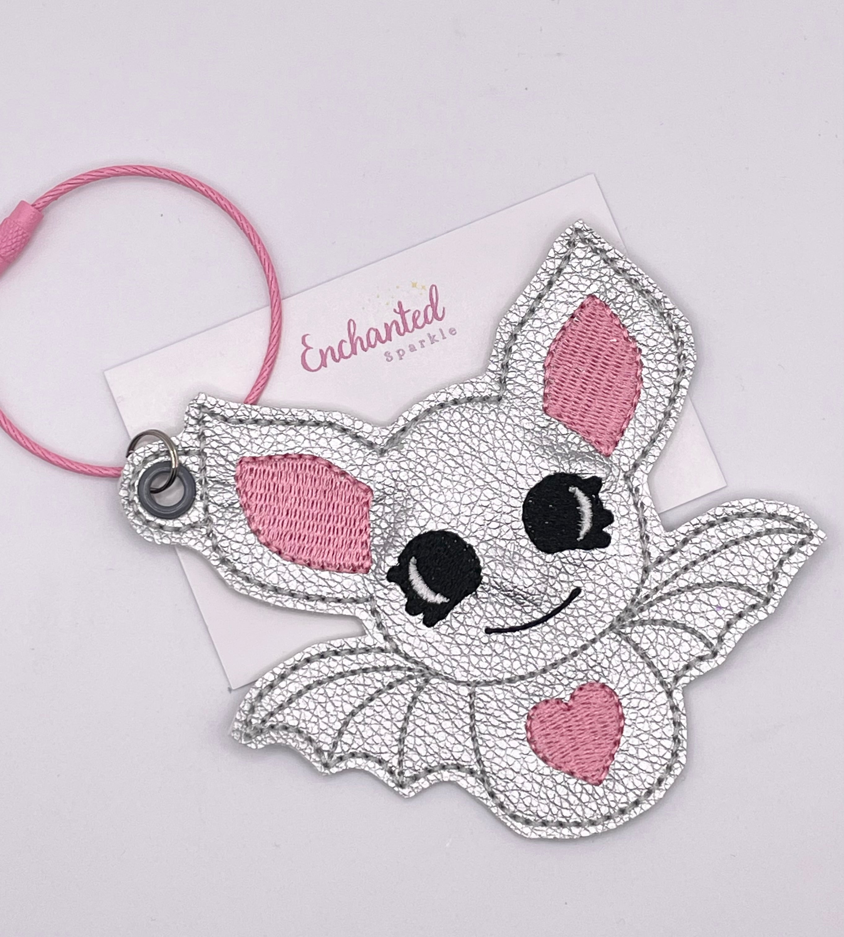 Silver Bat Bag Tag
