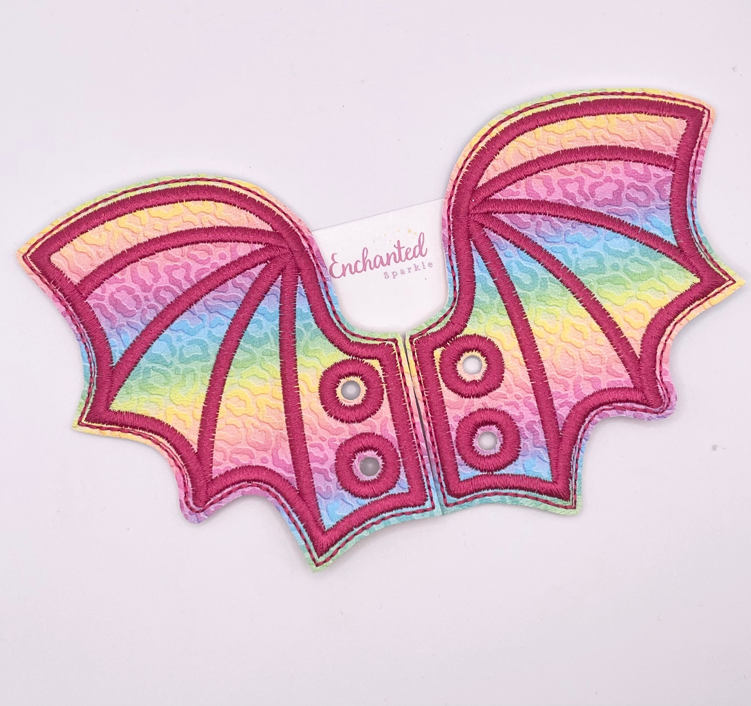 Rainbow Leopard Shoe Lace Wings