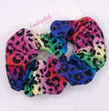 Rainbow Leopard Print Hair Scrunchie