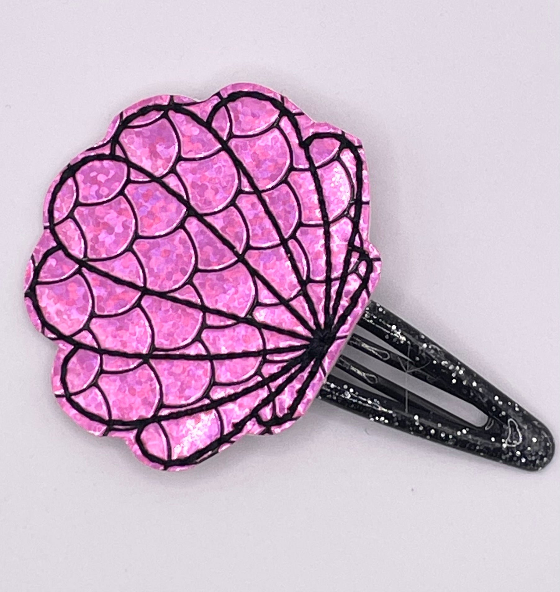 Pink Shell Feltie Snap Clip