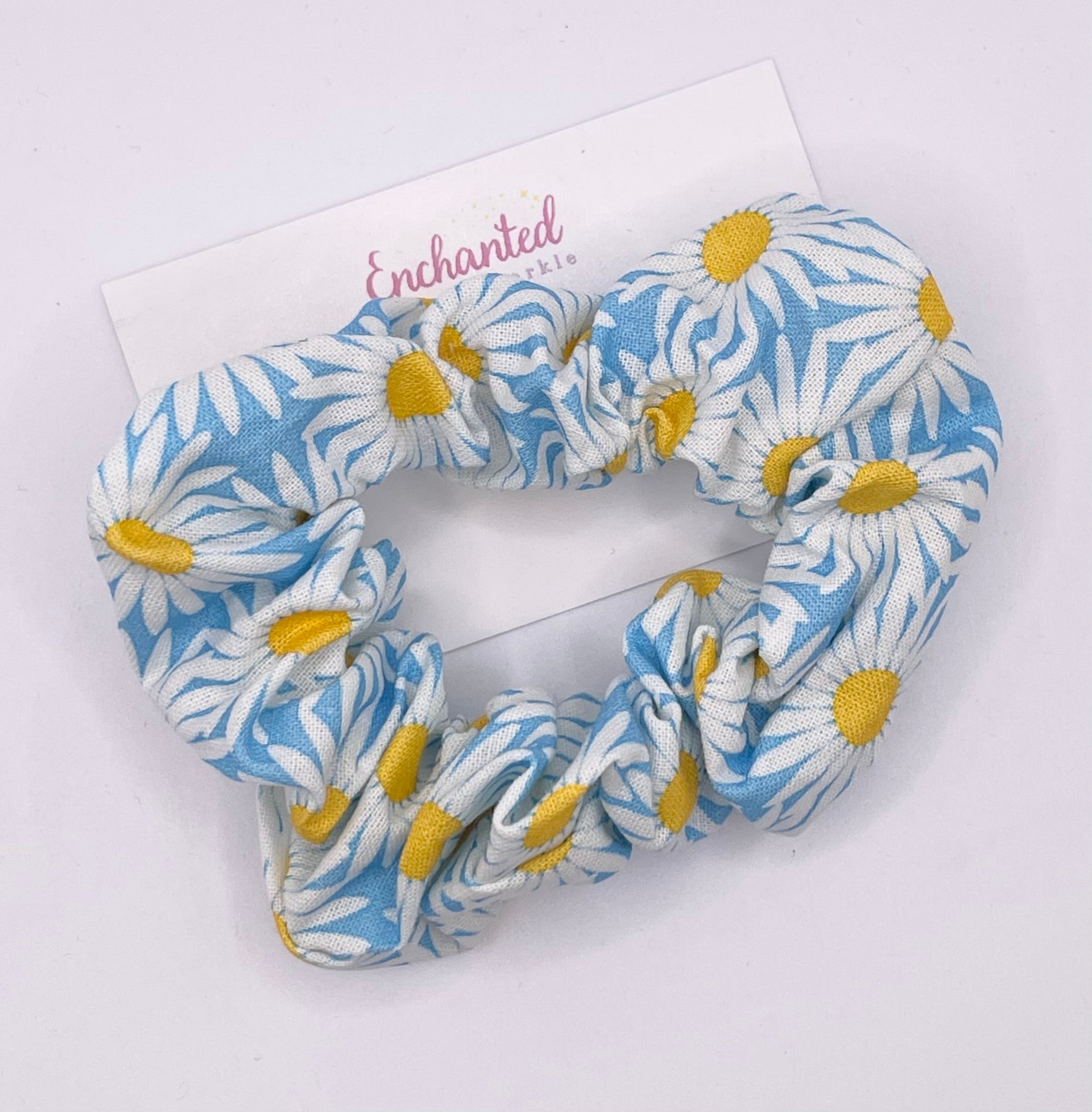 Blue Daisy Hair Scrunchie