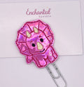 Hot Pink dinosaur Feltie Paper Clip Book Mark