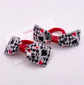 Playing Cards Print Ribbon Tux Bow Hair bobble Pair