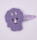 Purple Dinosaur Feltie Snap Clip
