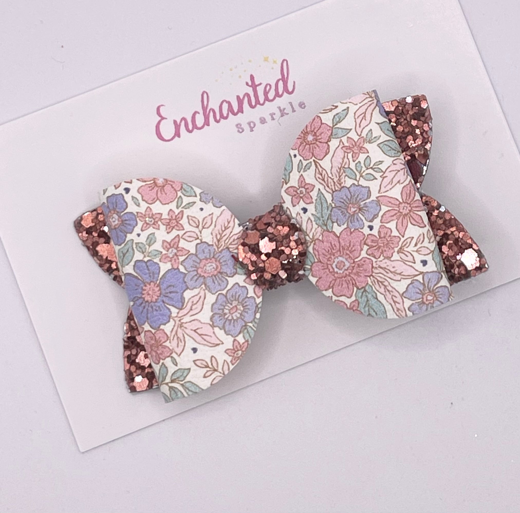 Vintage Floral - 2.5" Hair Bow Clip