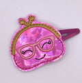 Pink Purse Embroidered Feltie Snap Clip