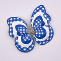 Blue Gingham Butterfly Hair Clip