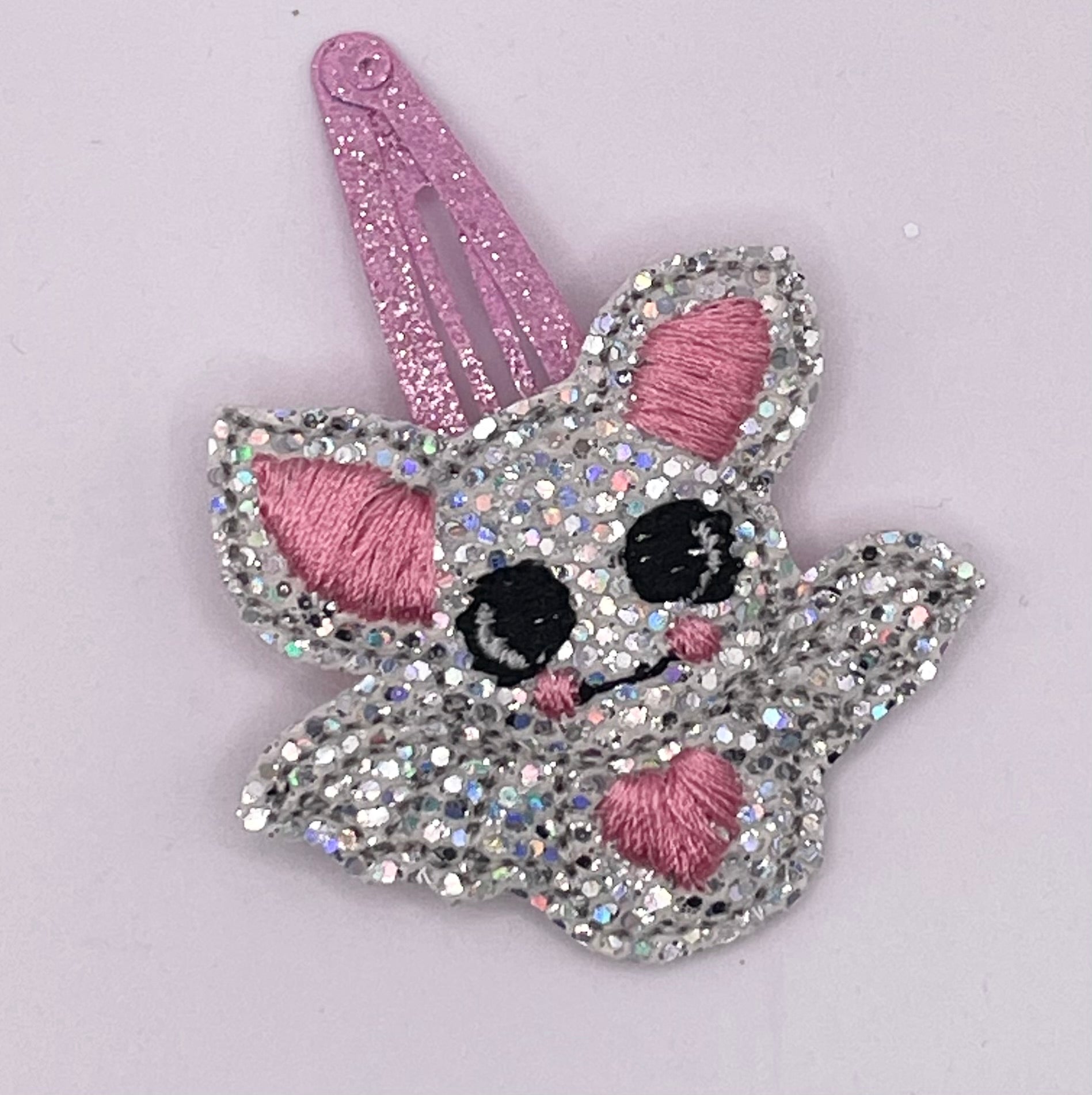 Silver Bat Feltie Snap Clip