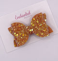 Orange Glitter - 2.5" Hair Bow Clip