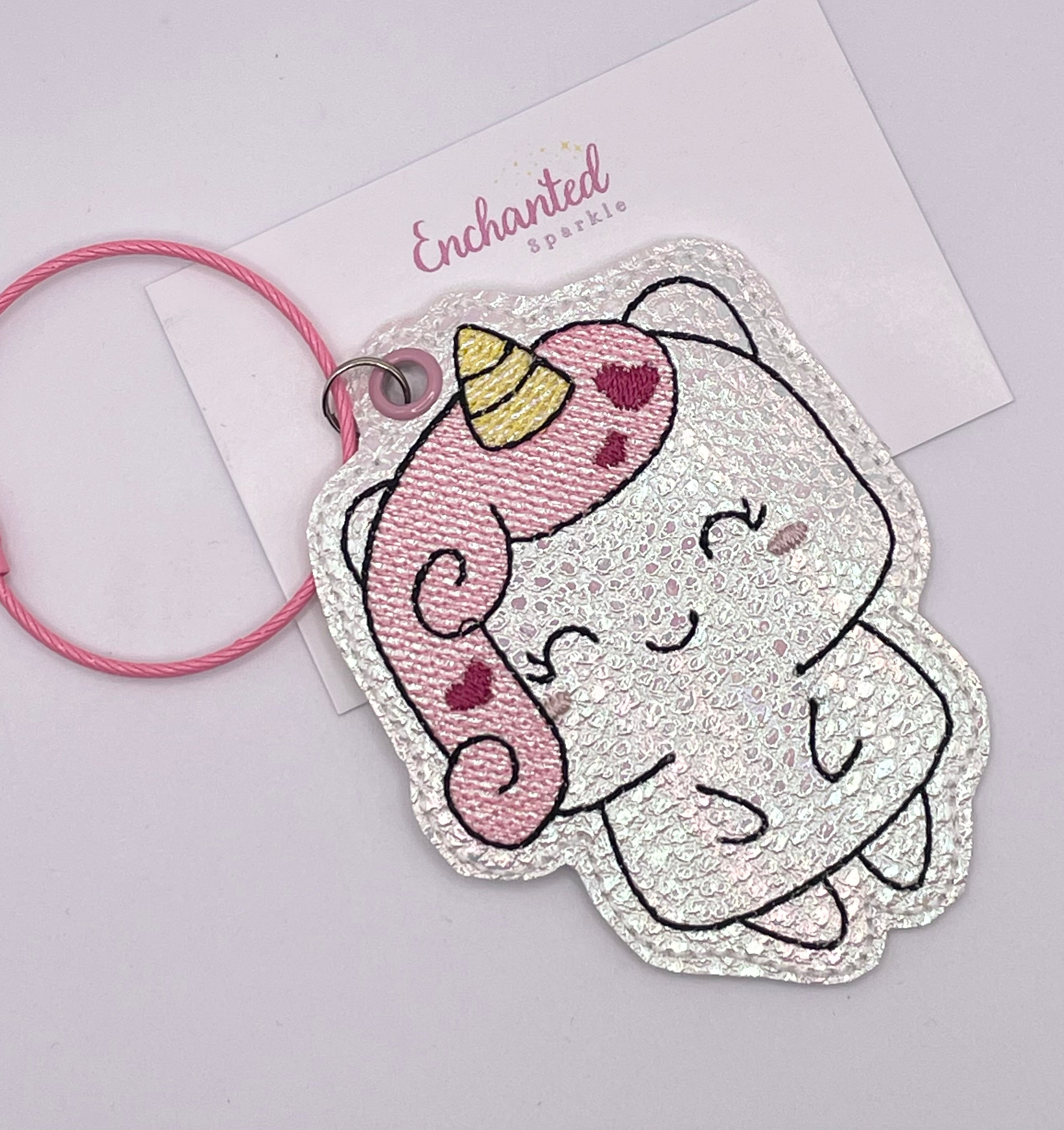 Pink Unicorn Bag Tag