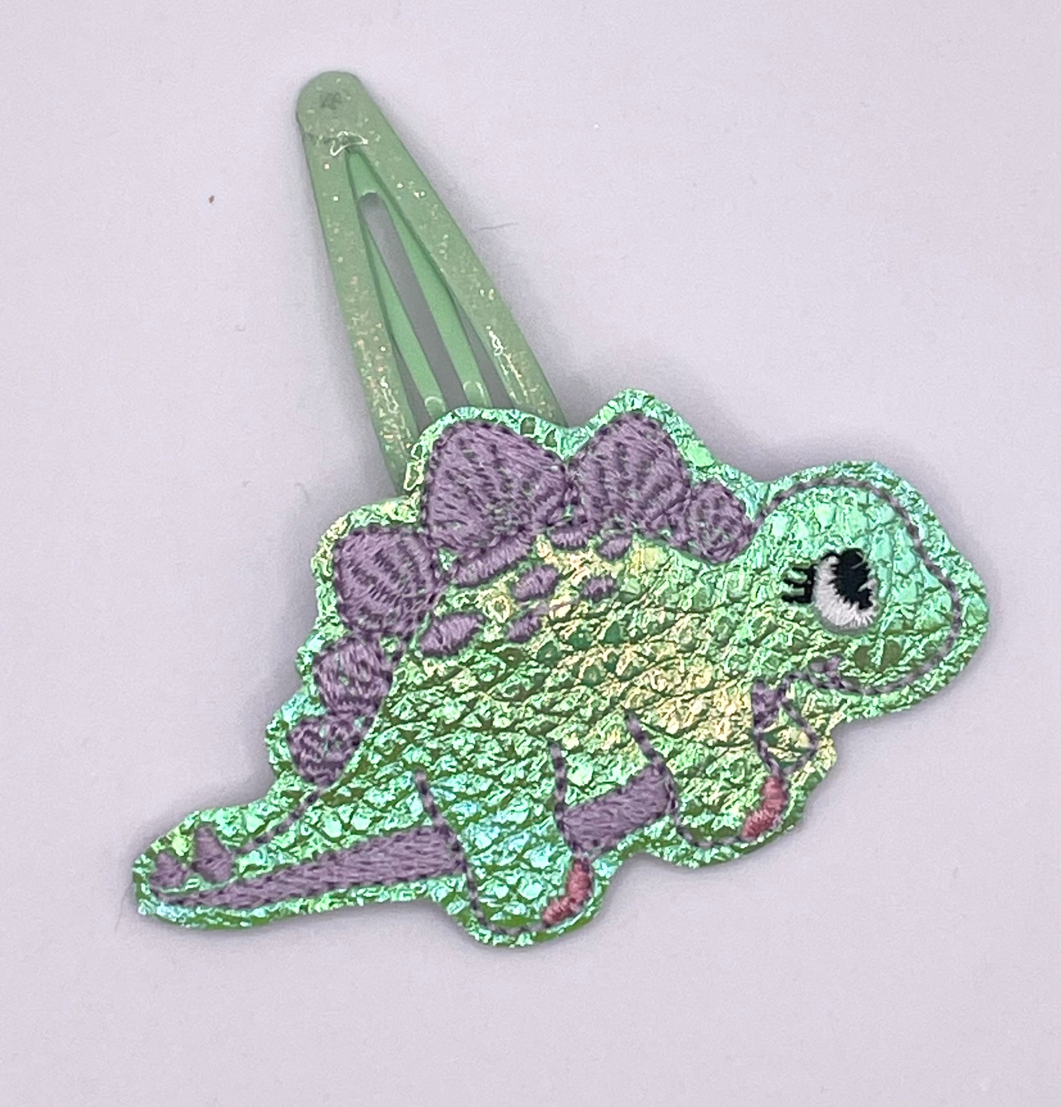 Shine Dinosaur Feltie Snap Clip