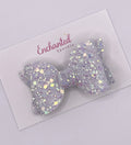 White Angel glitter - 2.5" Hair Bow Clip