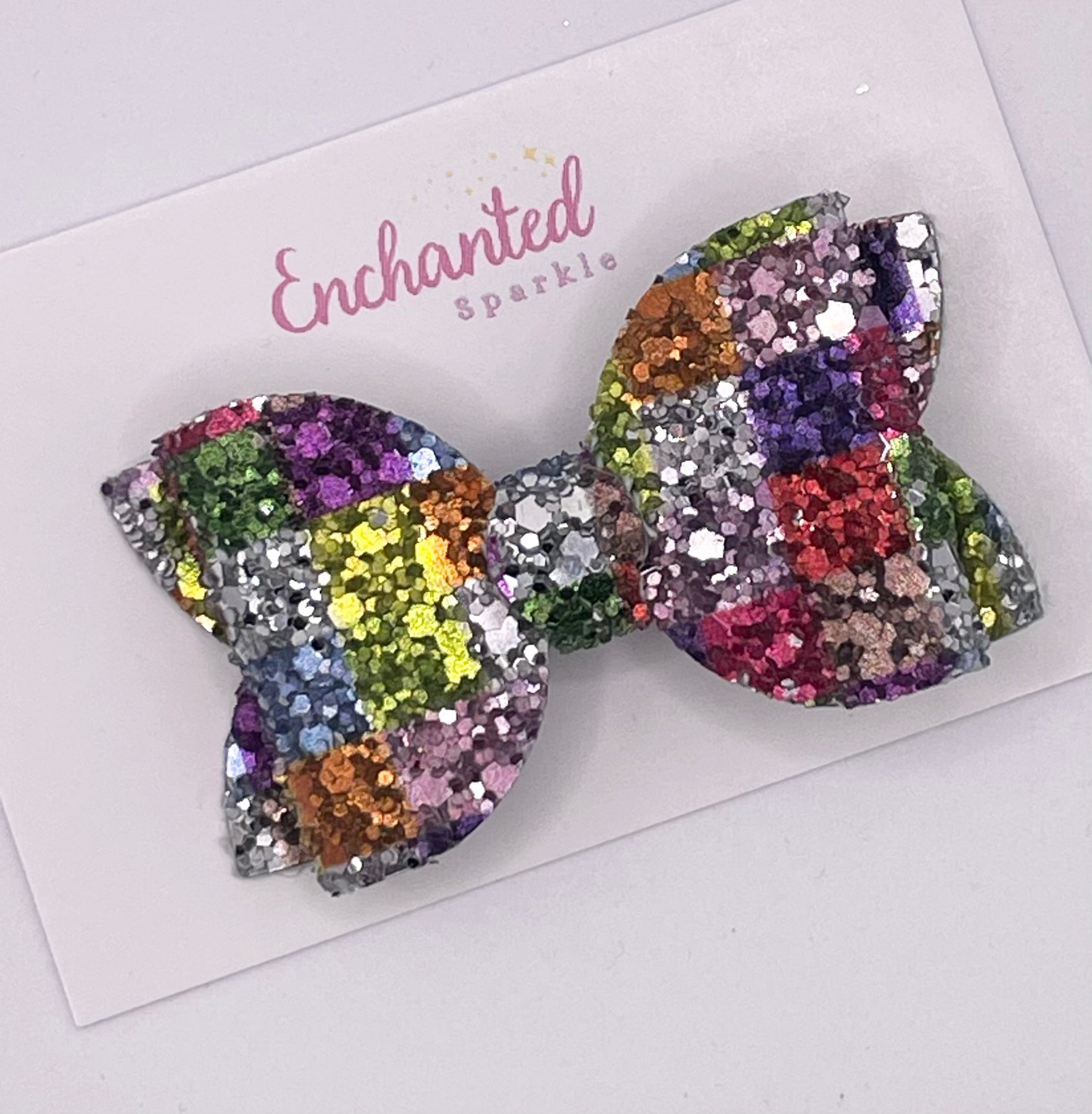 Glitter Squares - 2.5" Hair Bow Clip