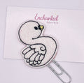 Glitter Swan Feltie Paper Clip Book Mark