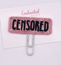 Censored Pink Feltie Paper Clip Book Mark