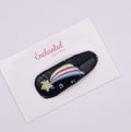 Black Shooting Star - Embroidered Snap Clip