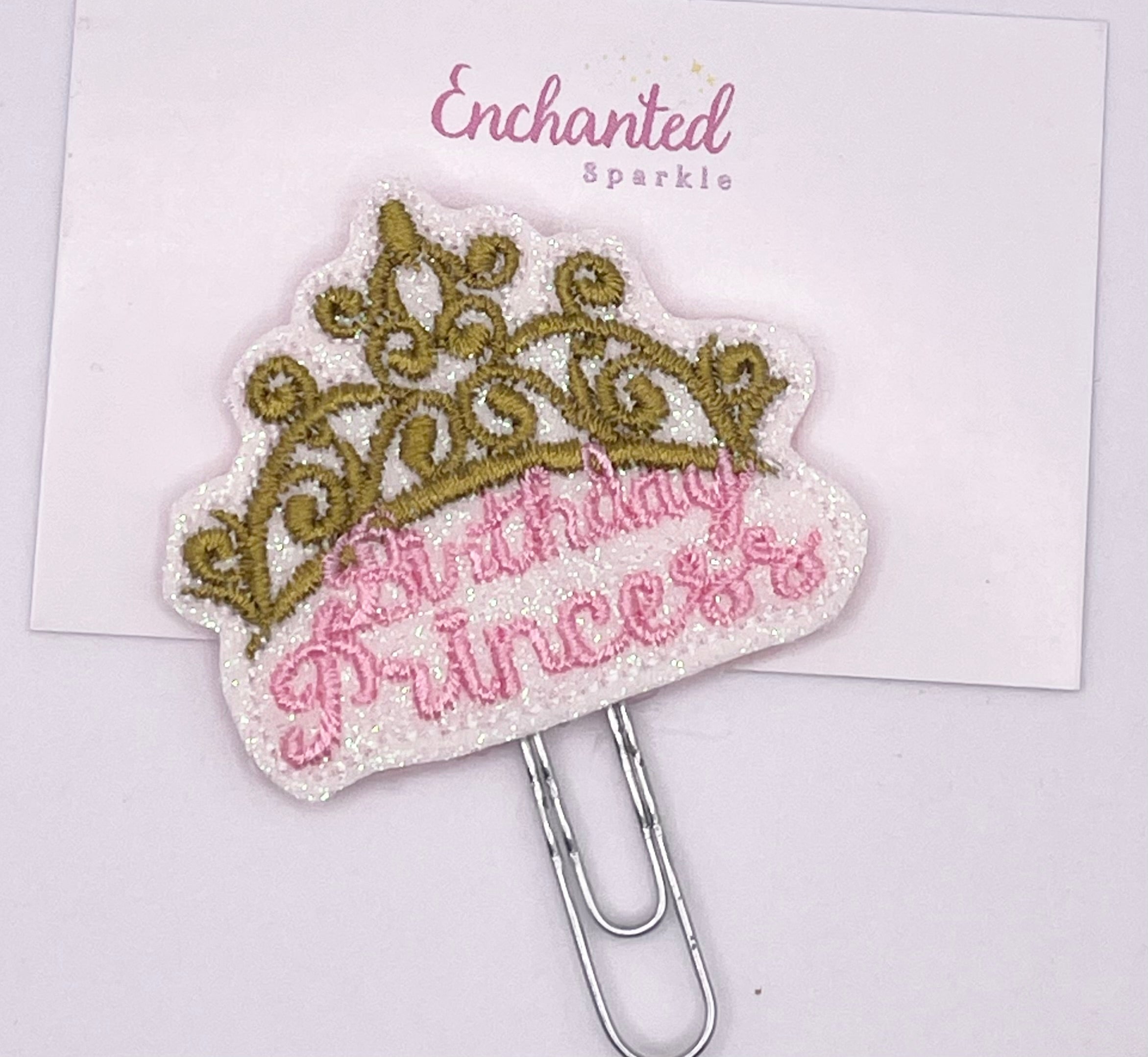 Birthday Princess Feltie Paper Clip Book Mark