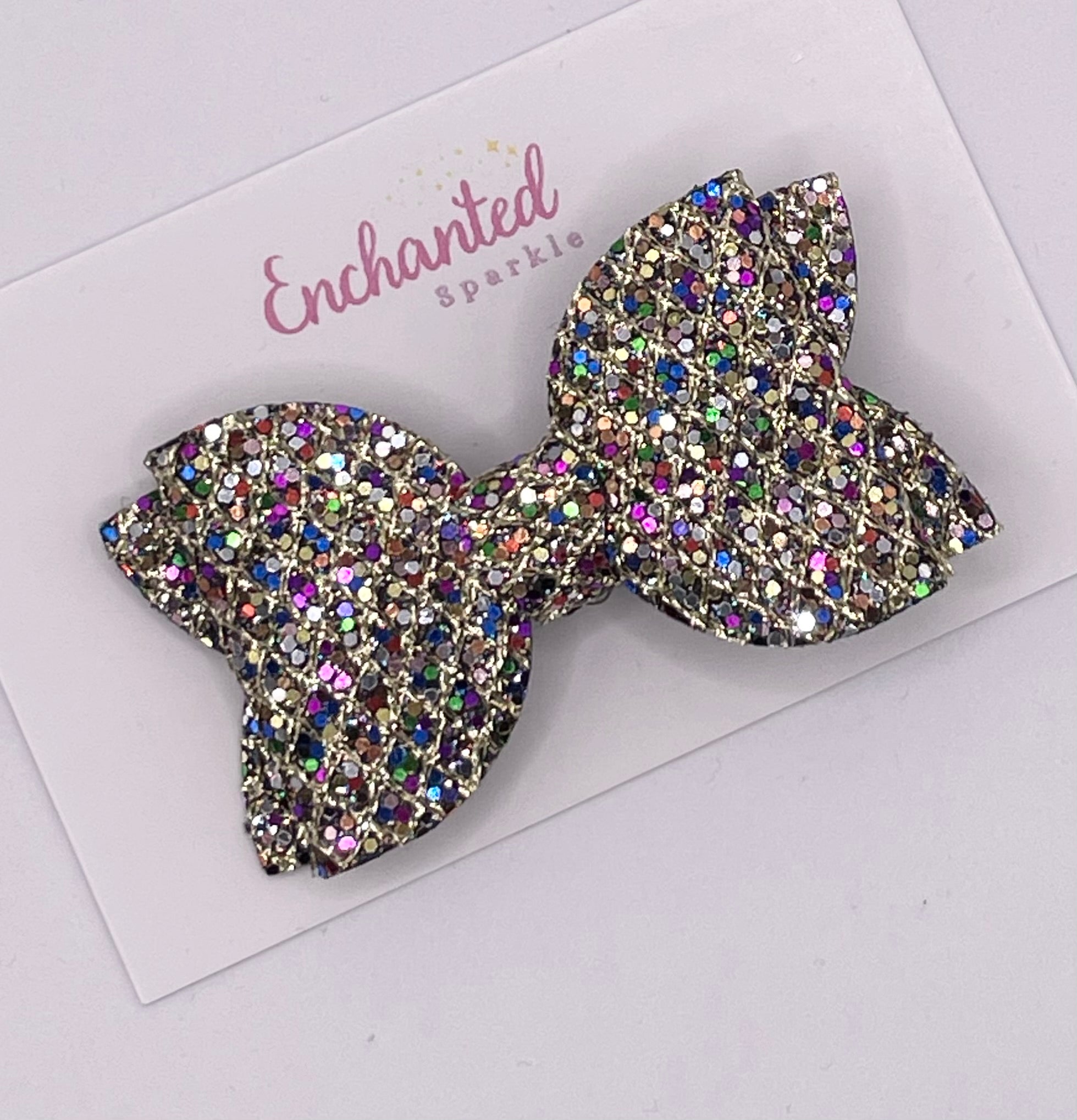 Disco Lace Glitter - 2.5" Hair Bow Clip