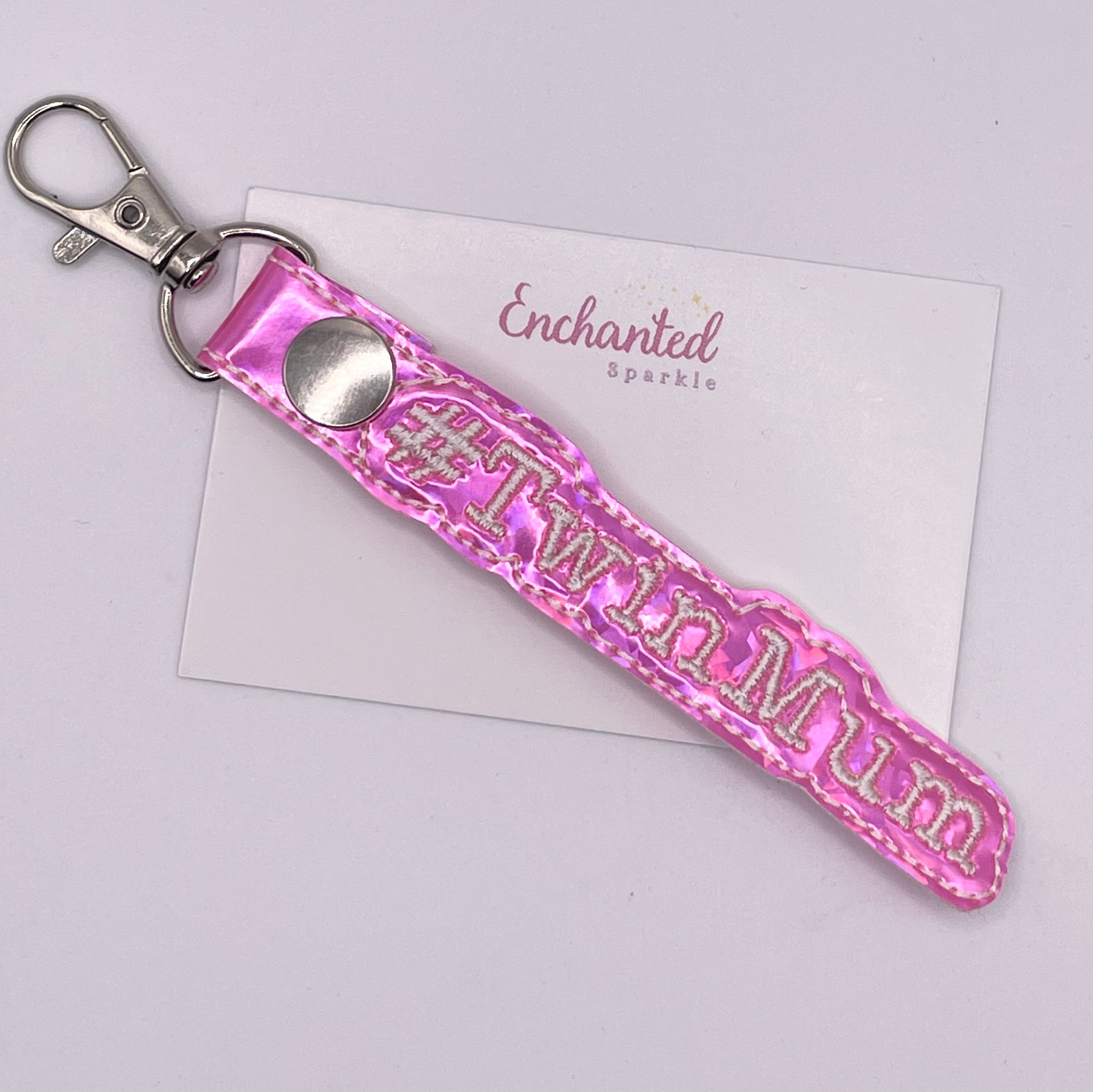 Pink Twin Mum Key Fob
