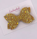 Mustard Glitter - 2.5" Hair Bow Clip