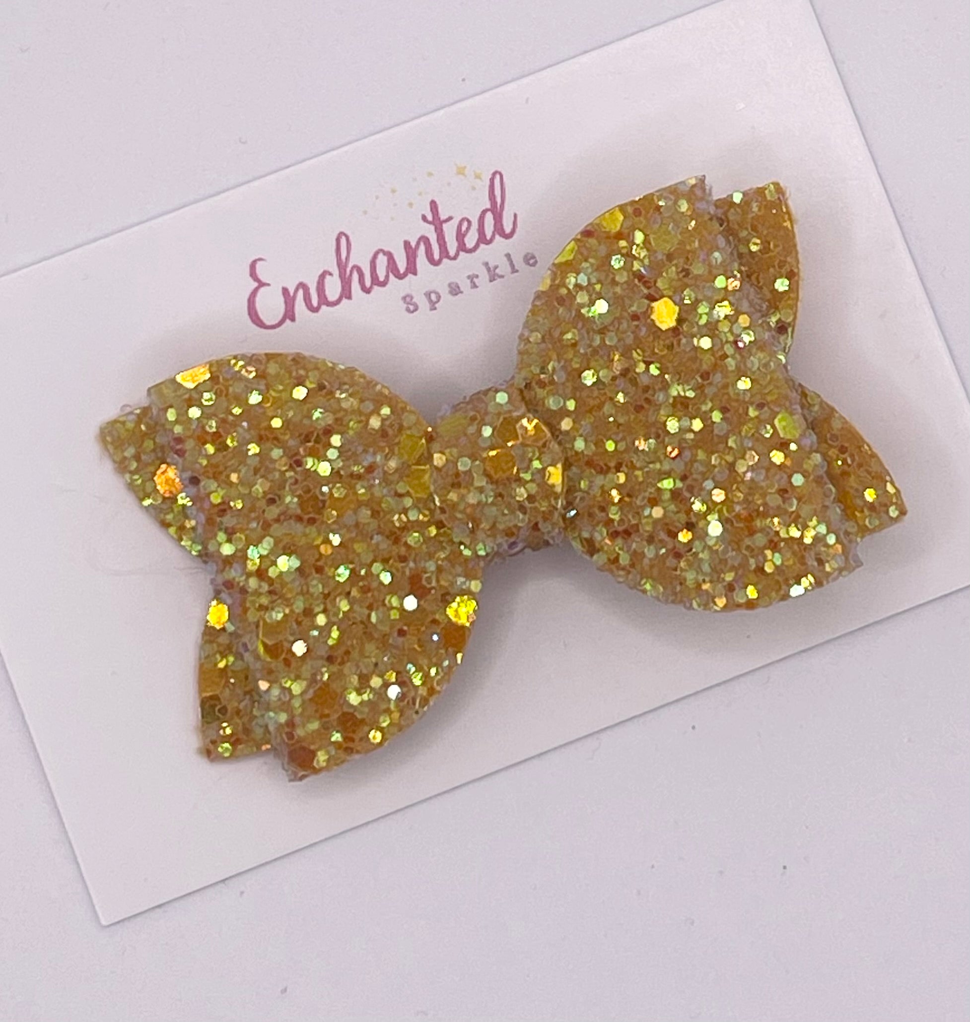 Mustard Glitter - 2.5" Hair Bow Clip