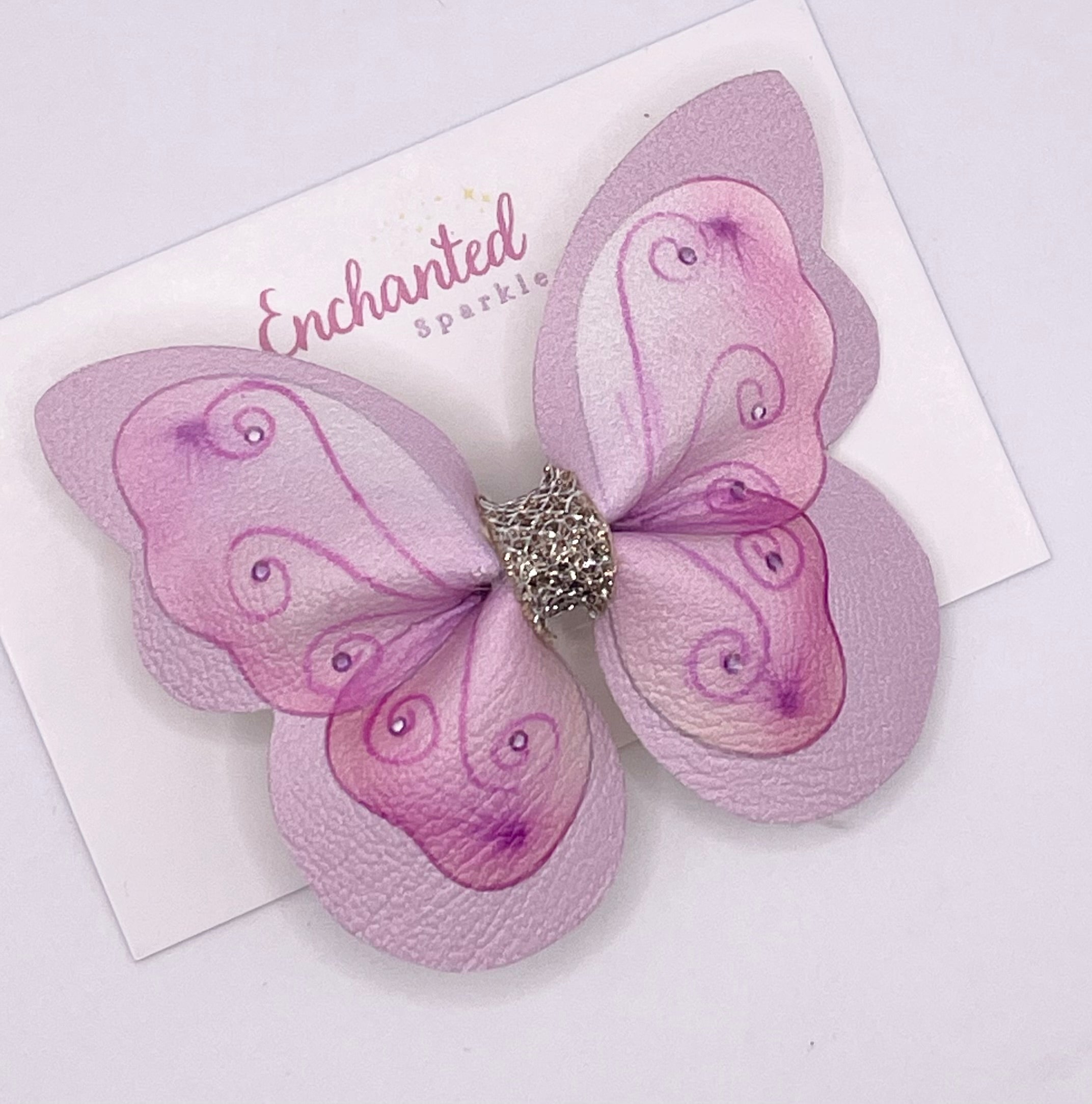 Pink Butterfly Hair Clip